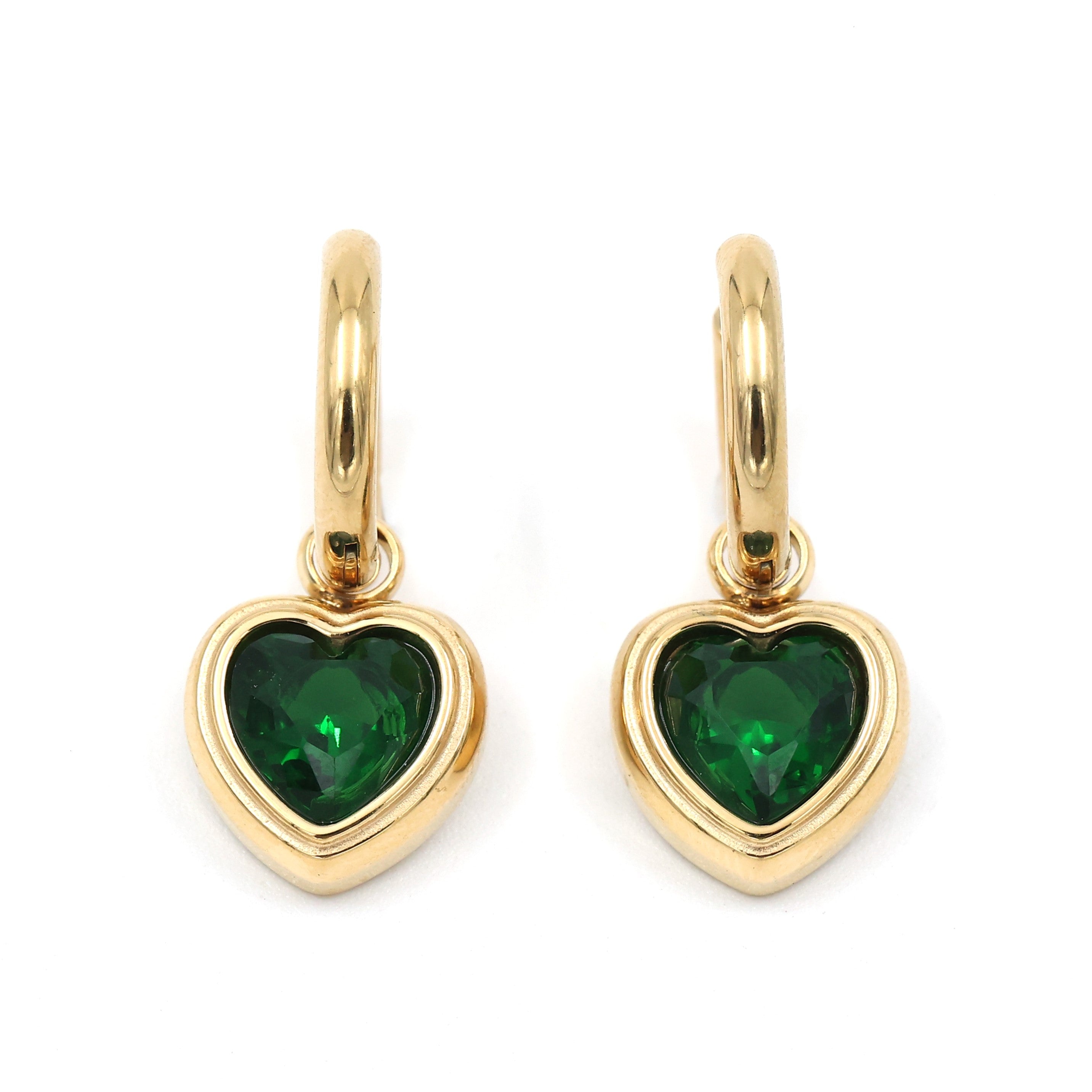 Millie Heart Hoops (Emerald)