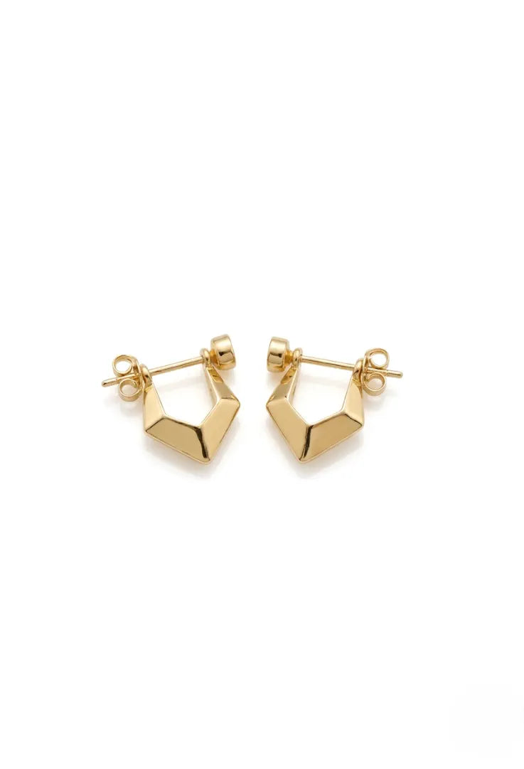 2Pcs (1Pair/Jodi) Gold Plated Earrings for Women & Men (Triangle )