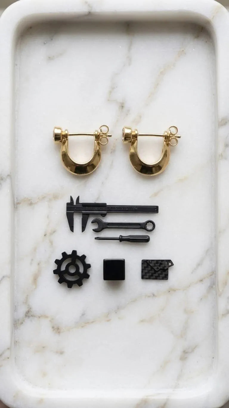 2Pcs (1 Pair / Jodi) 22K Gold Plated Earrings for Women & Men | Unisex Elegant Lightweight Party Wear Jewelry