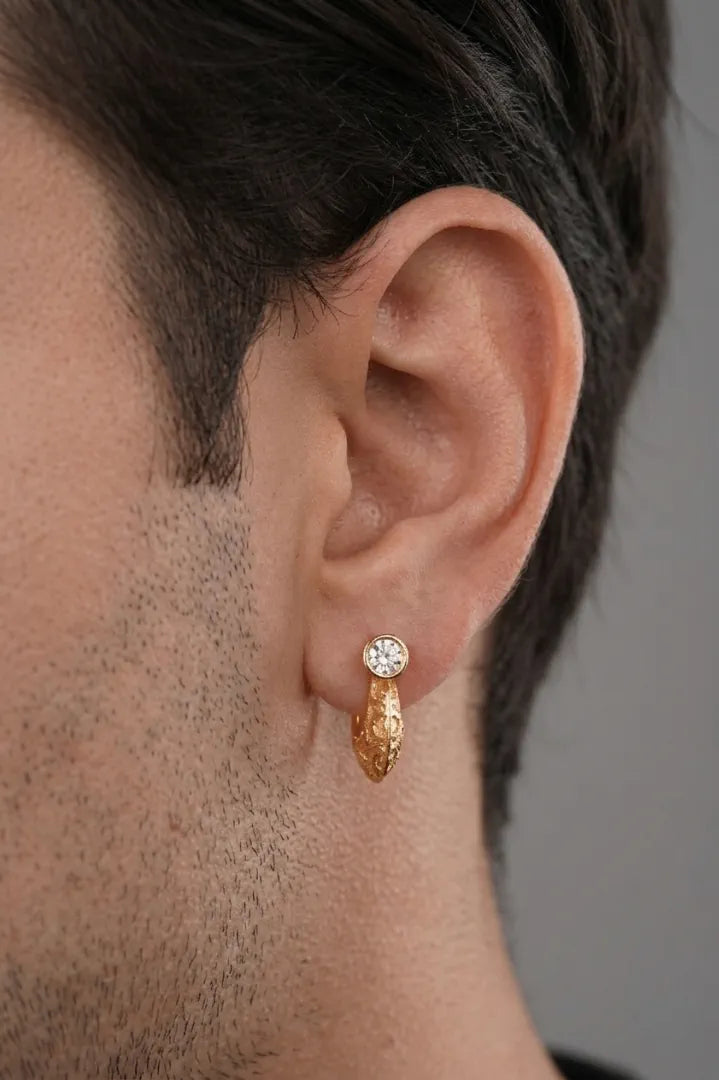 2Pcs (1 Pair / Jodi) 22K Gold Plated Earrings for Women & Men | Unisex Elegant Lightweight Party Wear Jewelry