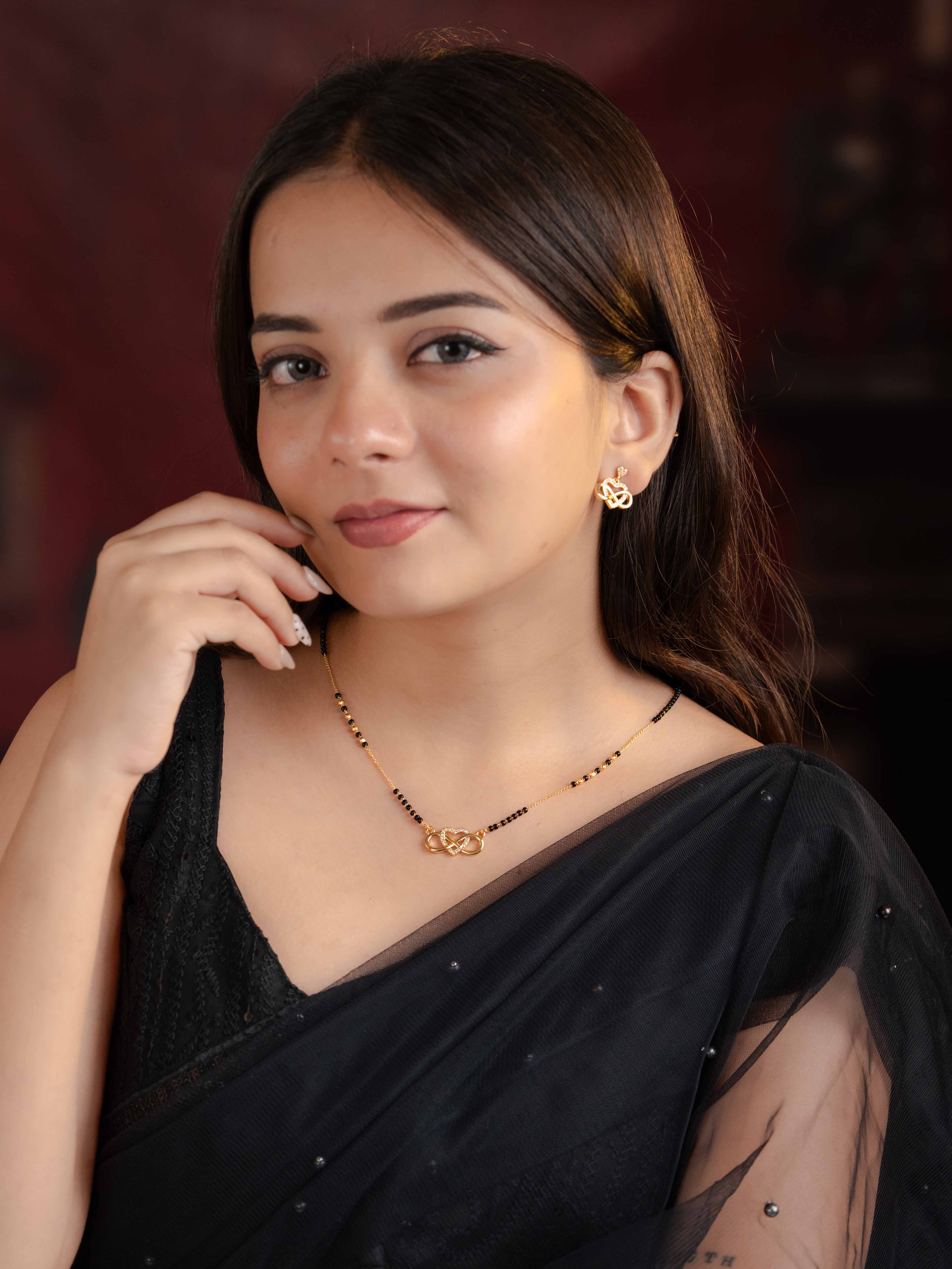 Infinity Mangalsutra with Earrings