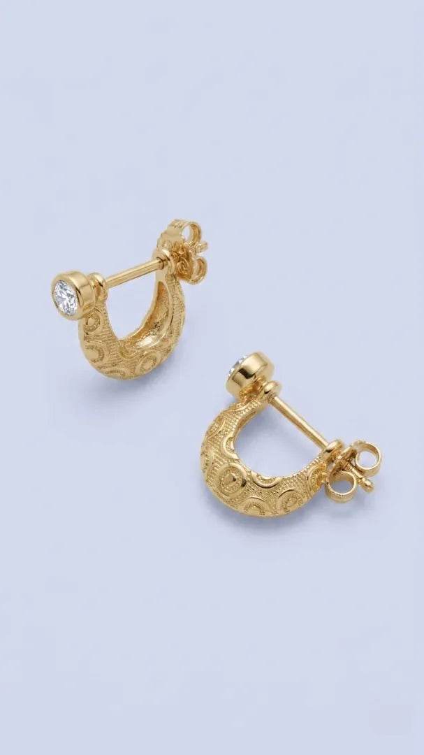 2Pcs (1 Pair / Jodi) 22K Gold Plated Earrings for Women & Men | Unisex Elegant Lightweight Party Wear Jewelry