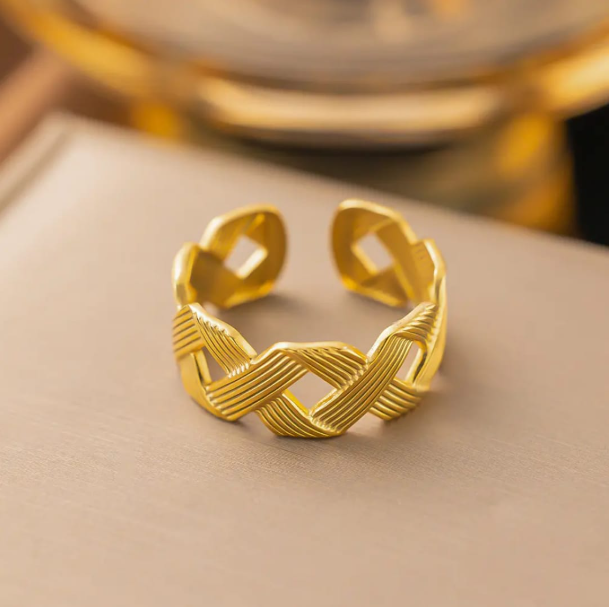 Textured Woven Band Ring